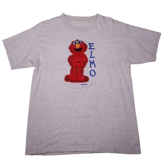 Vtg Fuzzy Elmo Sesame Street textured tee - Picture 1 of 8